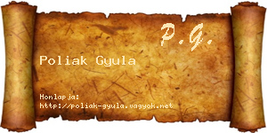 Poliak Gyula névjegykártya